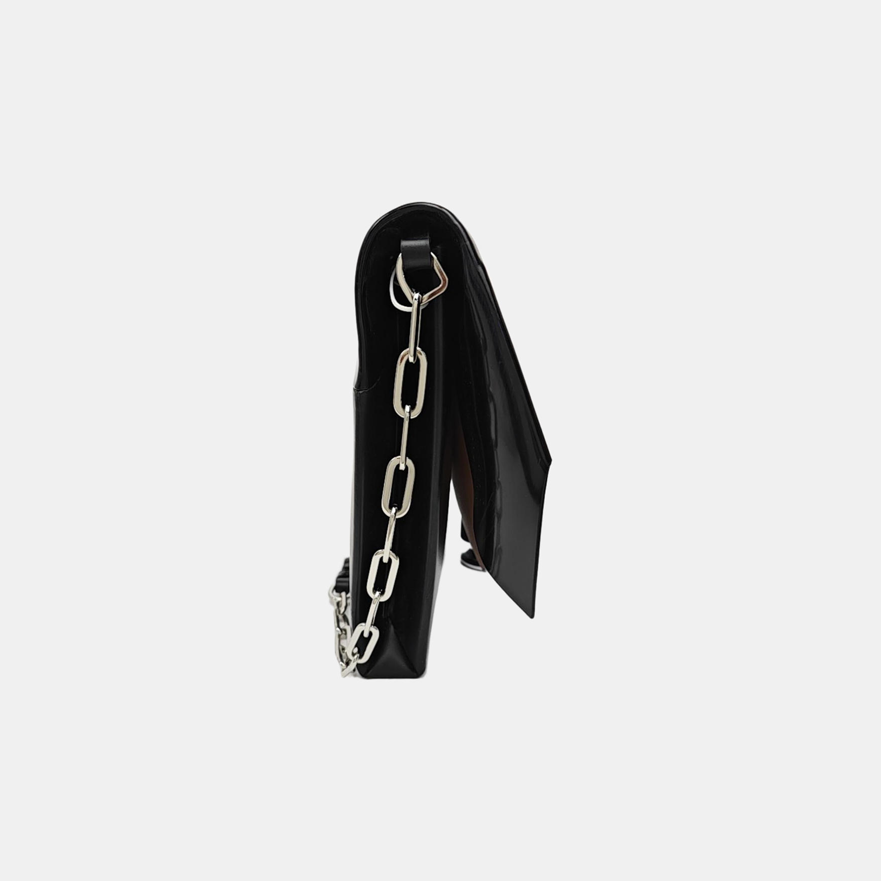 Patent Leather Shoulder Bag Black