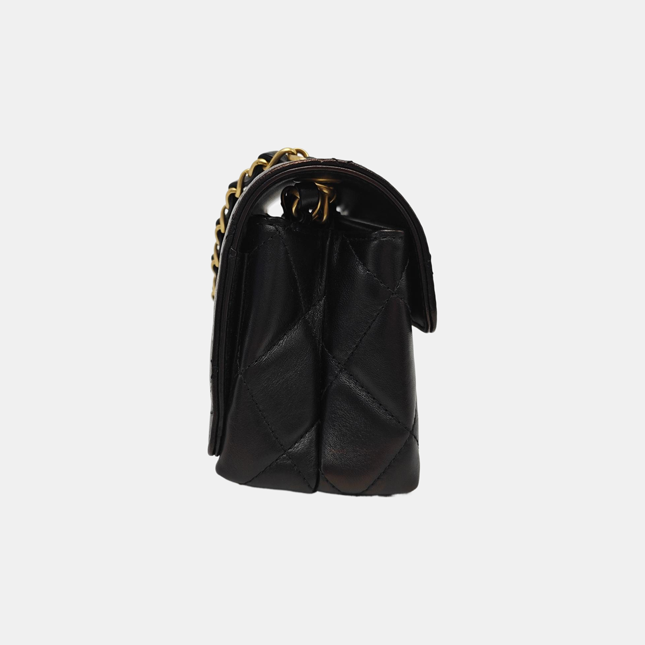 Quilted Lambskin Shoulder Bag Mini Black