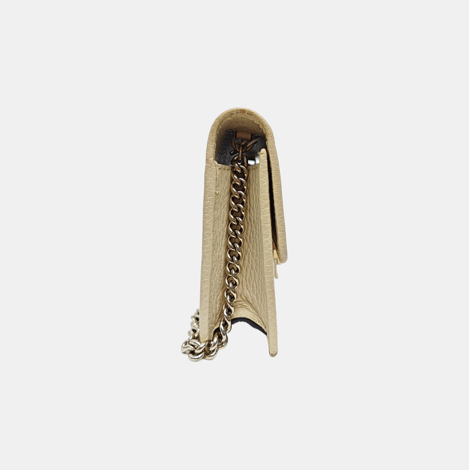 Interlocking G Small Calfskin Beige