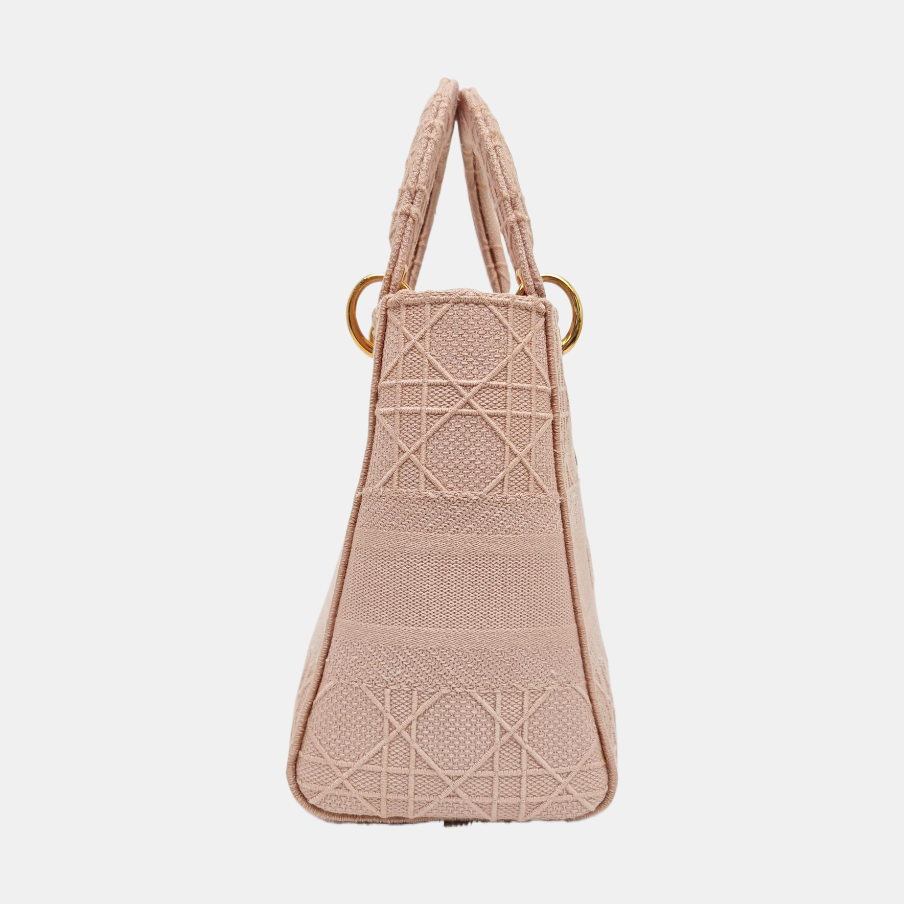 Lady D-Lite Medium Cannage Canvas Pink