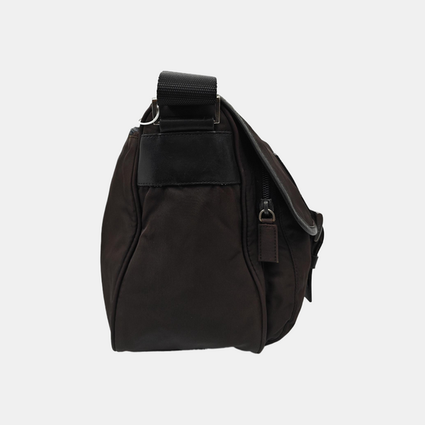 Nylon Shoulder Bag Brown