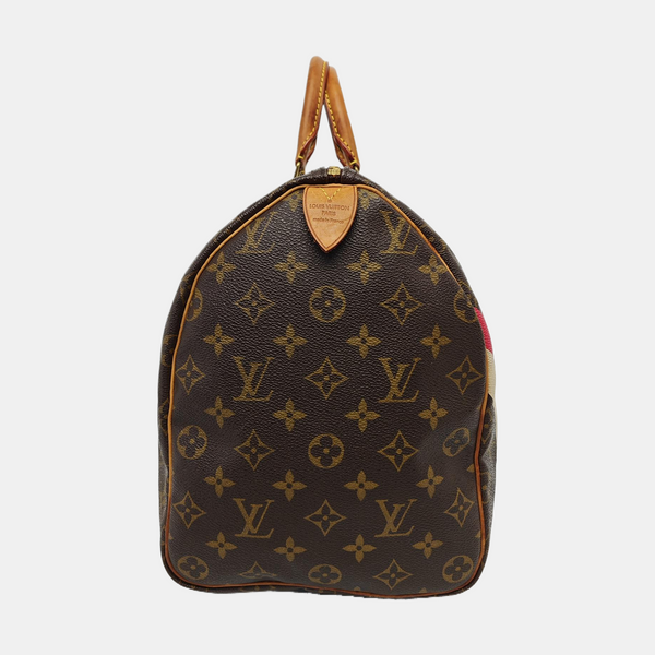Monogram Coated Canvas Top Handle Bag 40 Brown