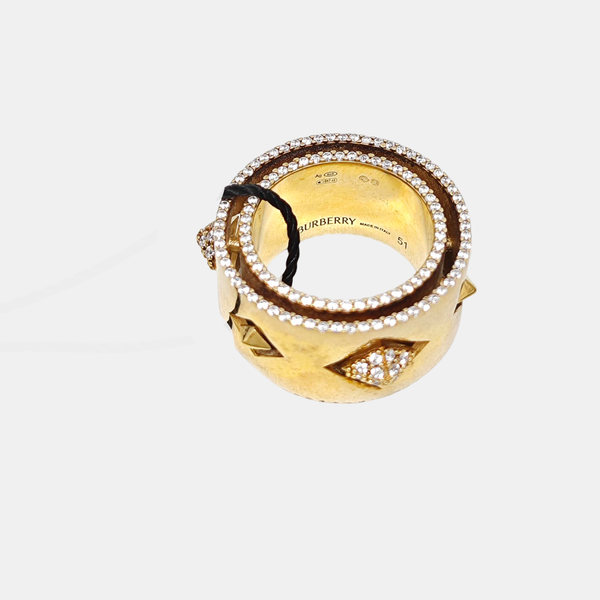 925 Sterling Silver Gold Ring EU 51