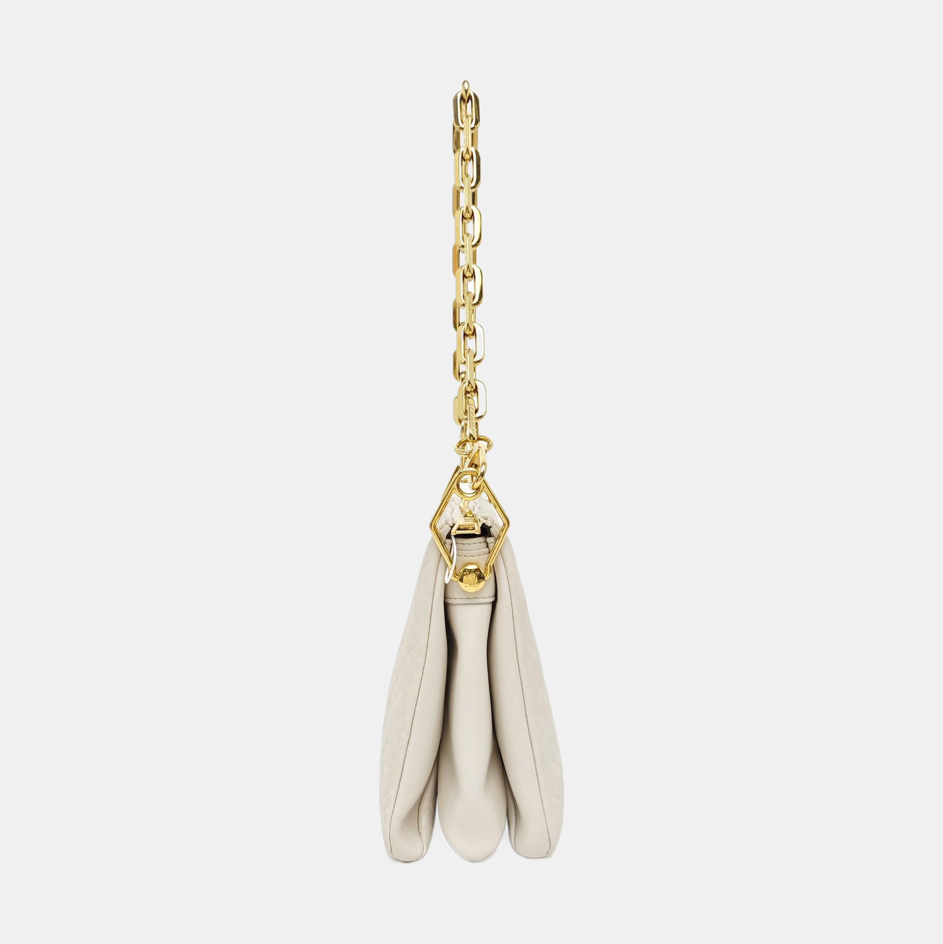 COUSSIN PM Monogram Calfskin White