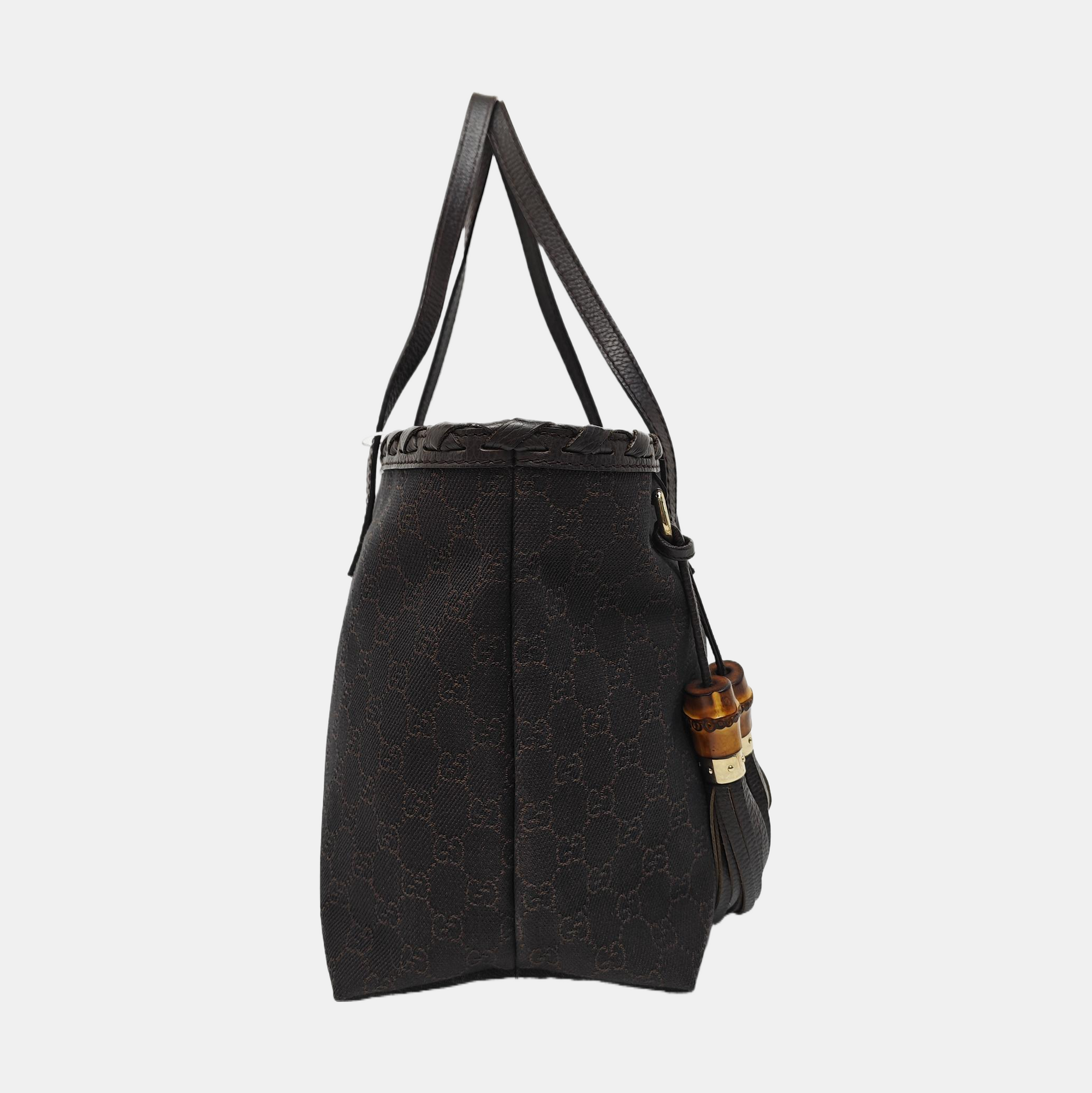 Monogram Canvas Tote Bag Brown