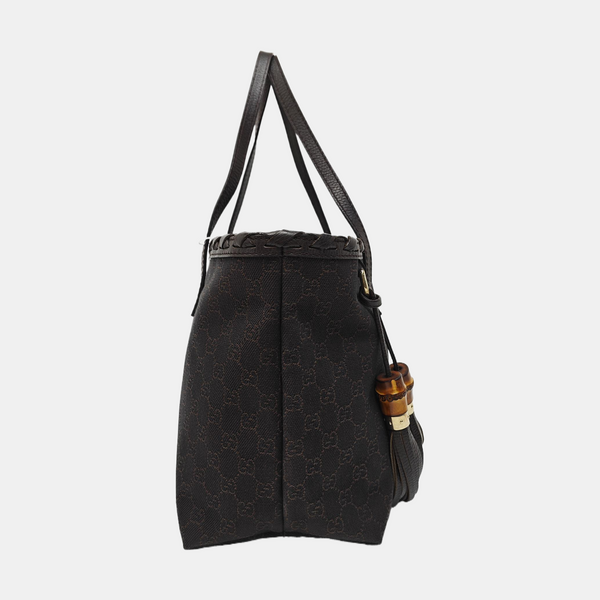 Monogram Canvas Tote Bag Brown
