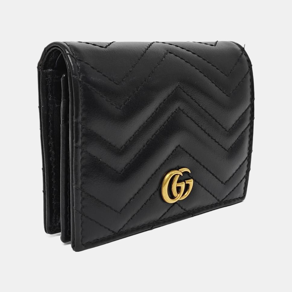 GG Marmont Mini Quilted Calfskin Black Wallet