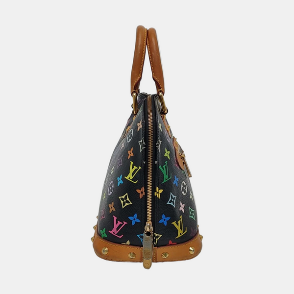 LV × TM Alma Small Monogram Lona Revestida Negra