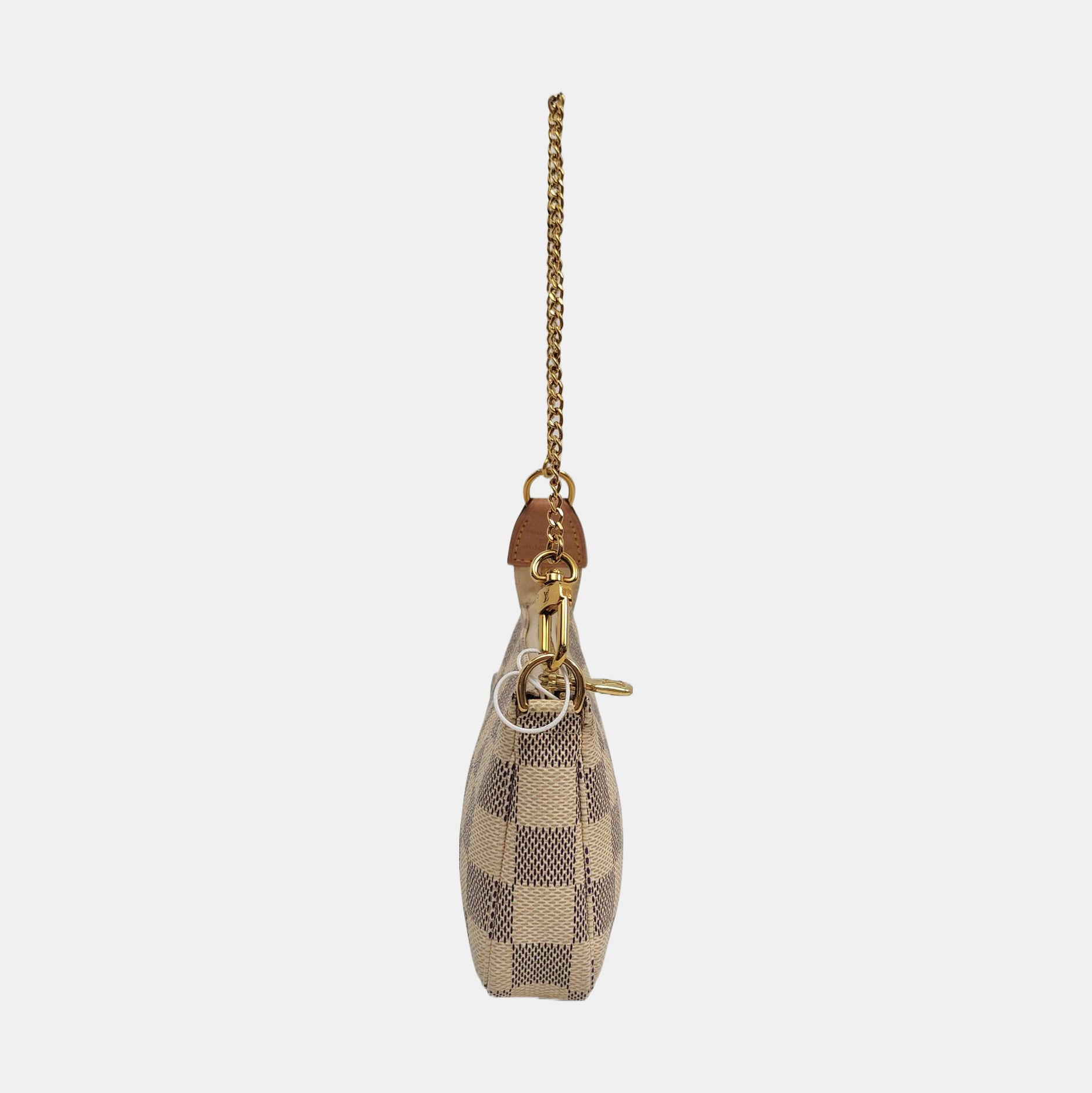 Authenticated pre-owned  ACCESSOIRES Mini Damier Azur Coated Canvas White - Top Handle Bag at Looply