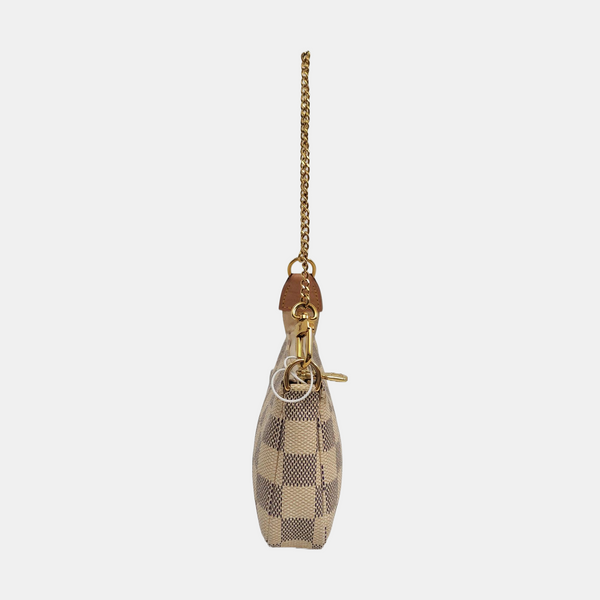 Authenticated pre-owned  ACCESSOIRES Mini Damier Azur Coated Canvas White - Top Handle Bag at Looply