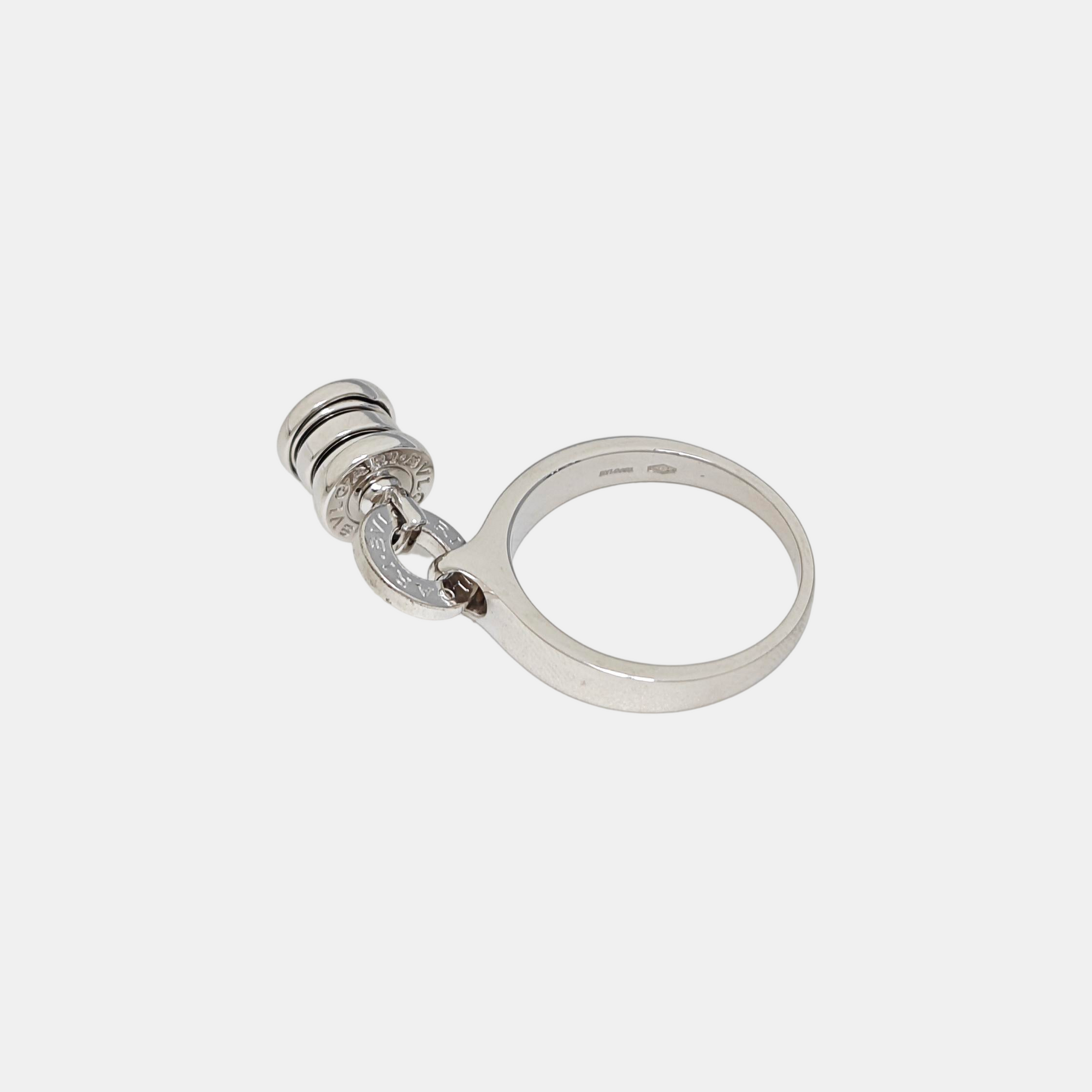 18k White Gold Silver Ring EU 55