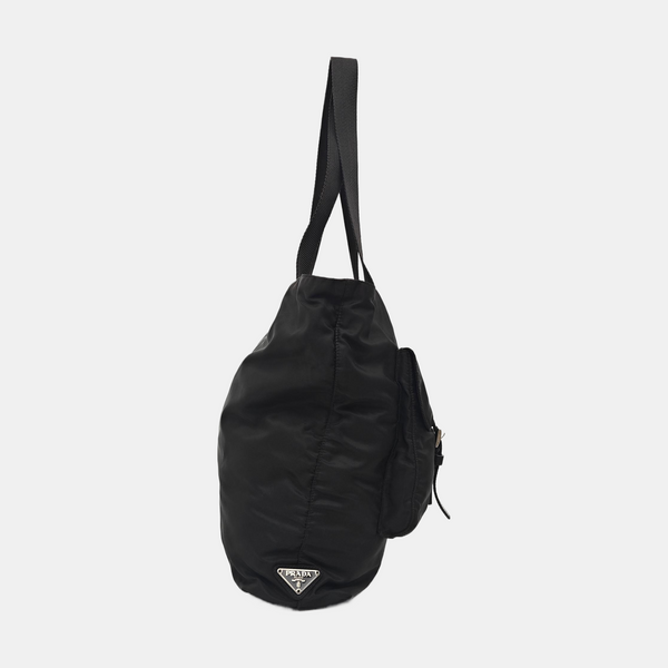 Nylon Top Handle Bag Black