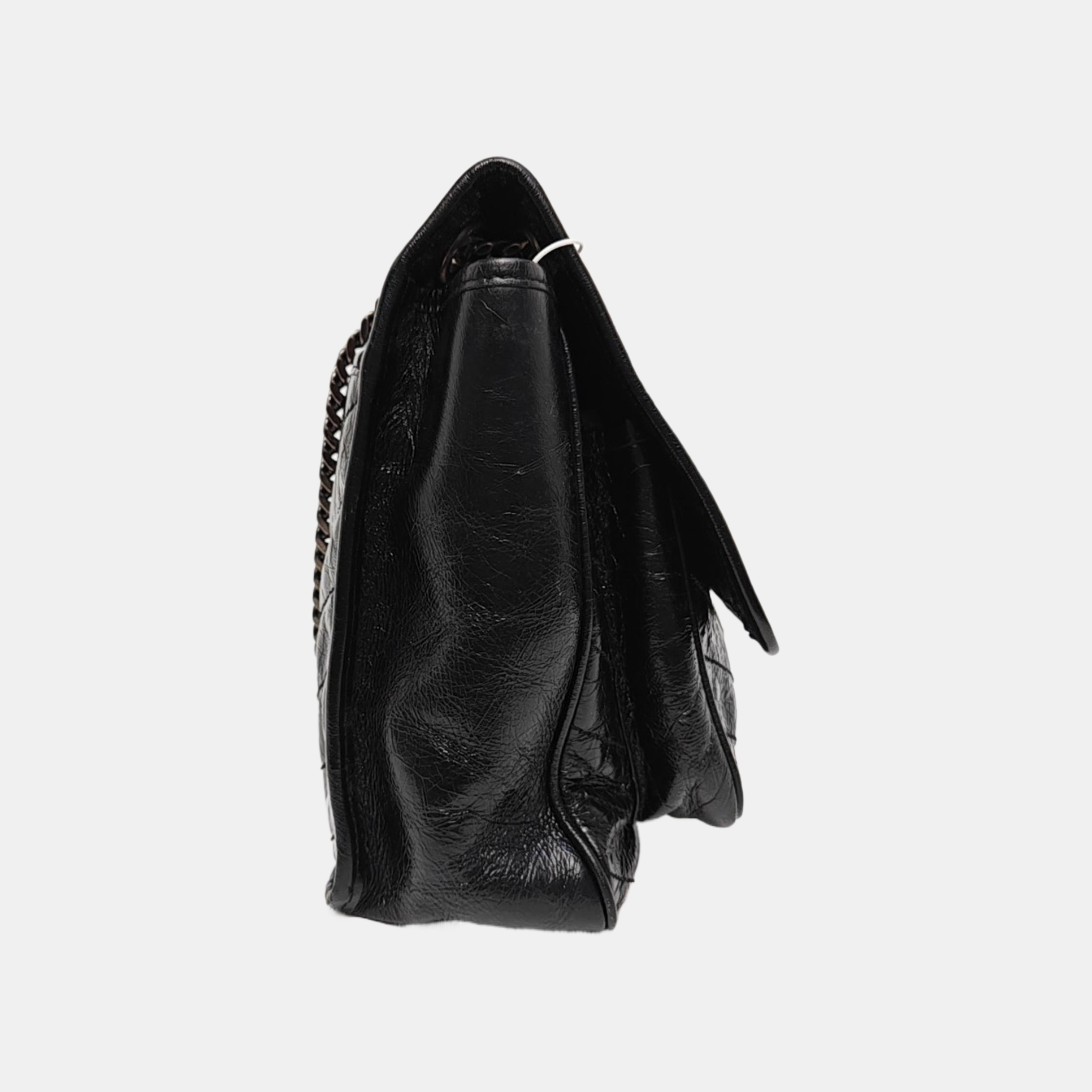 NIKI Large Chevron Calfskin Black