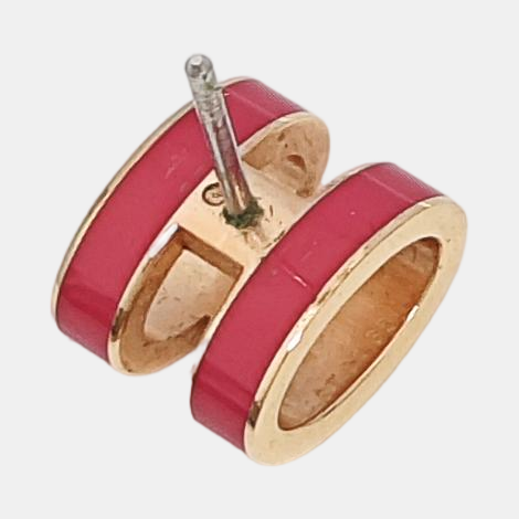 Pop H Metal Rose Gold Stud Earrings