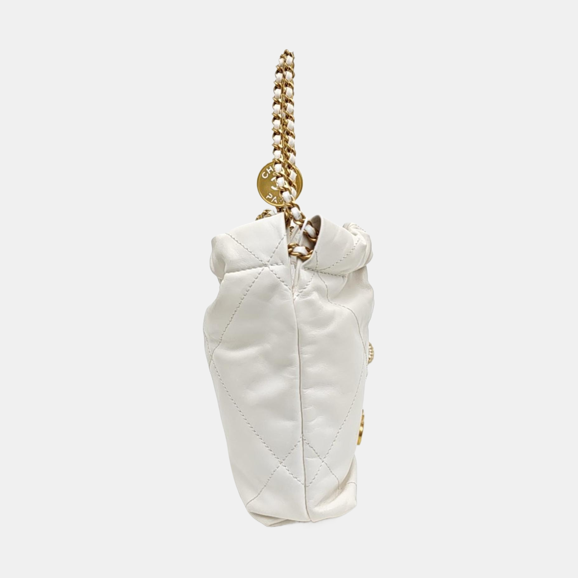 CHANEL 22 Mini Quilted Calfskin White
