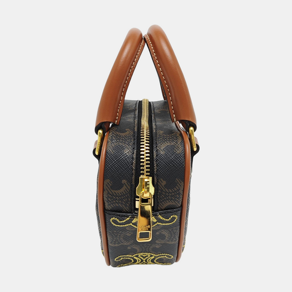 Coated Canvas Shoulder Bag Black
