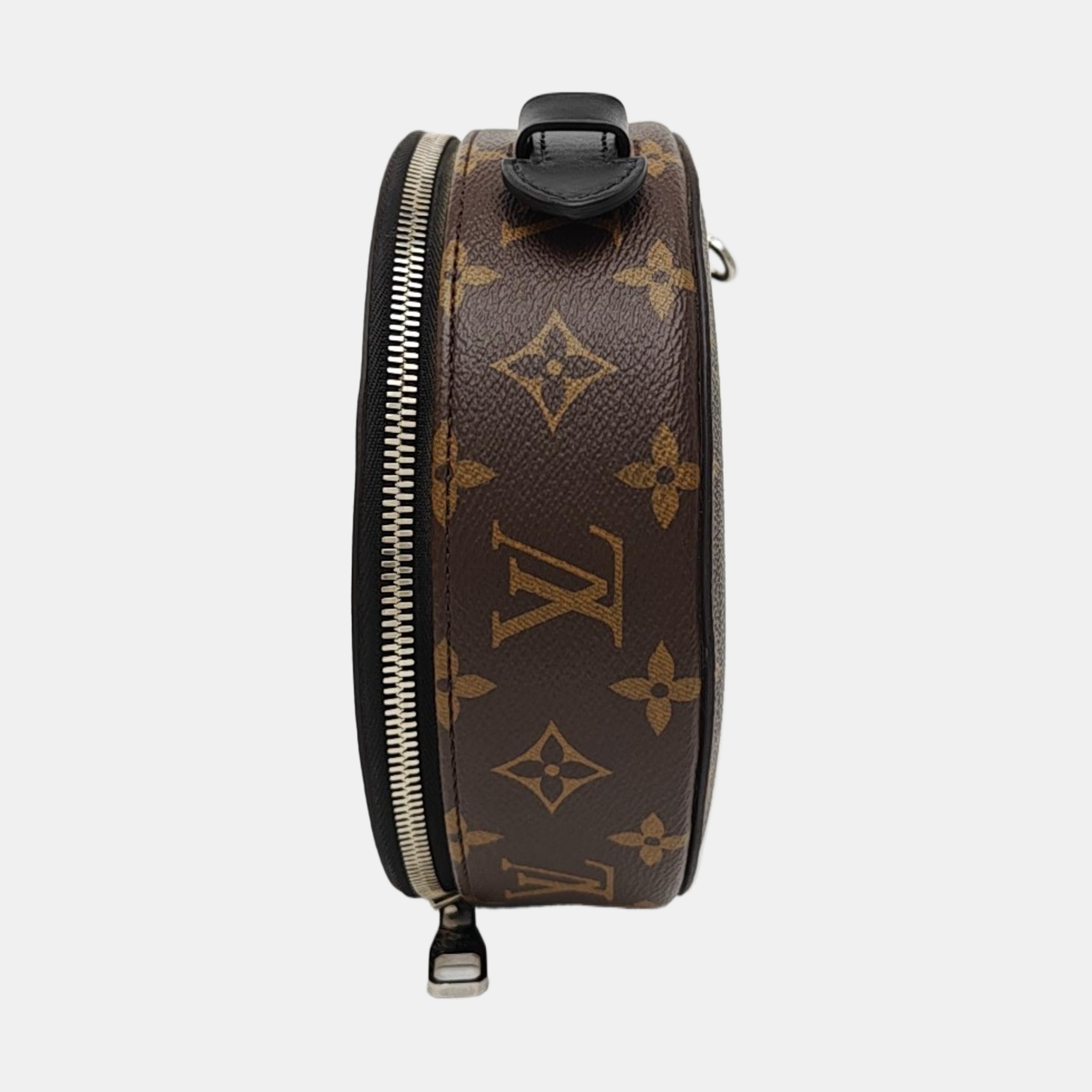 Monogram Coated Canvas Top Handle Bag Brown