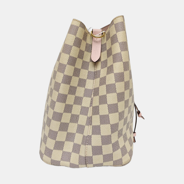 NÉONOÉ MM Damier Azur Coated Canvas White