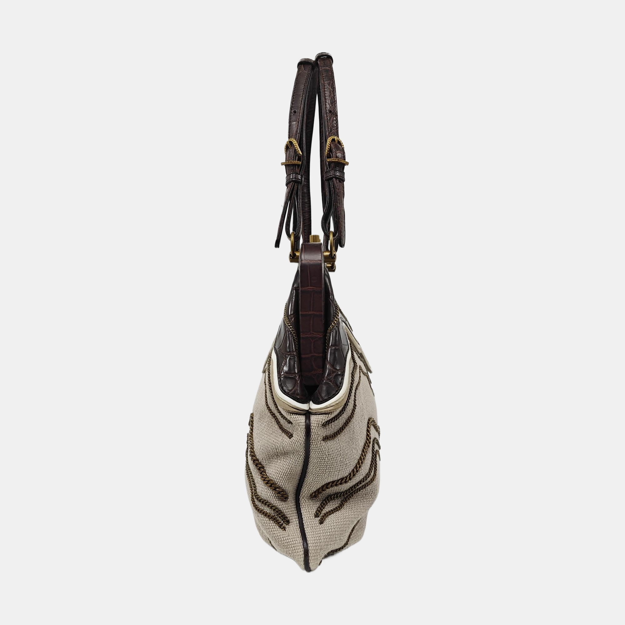 Canvas Top Handle Bag Gray