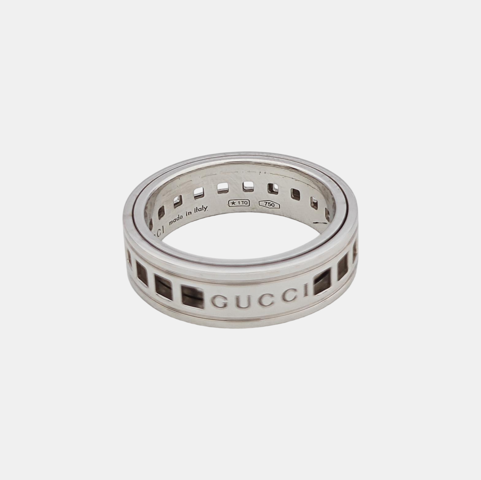 18k White Gold Silver Ring EU 49