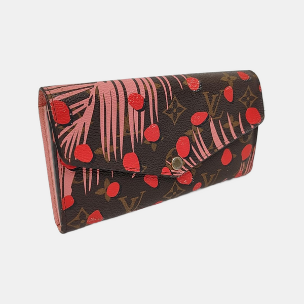 SARAH Monogram Coated Canvas Brown Wallet