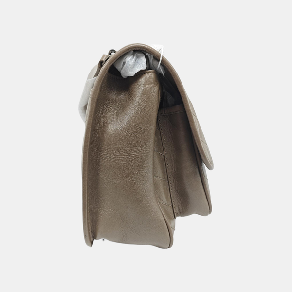 NIKI Medium Chevron Calfskin Beige