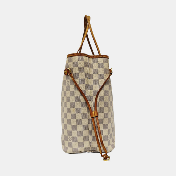 NEVERFULL MM Damier Azur Coated Canvas White