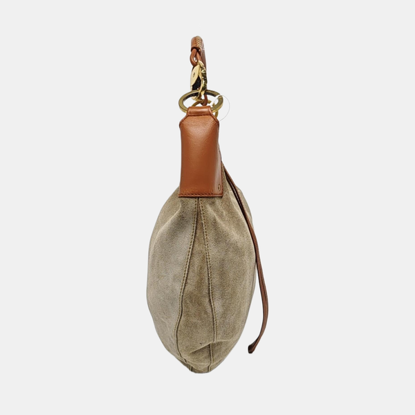 Suede Top Handle Bag Gray
