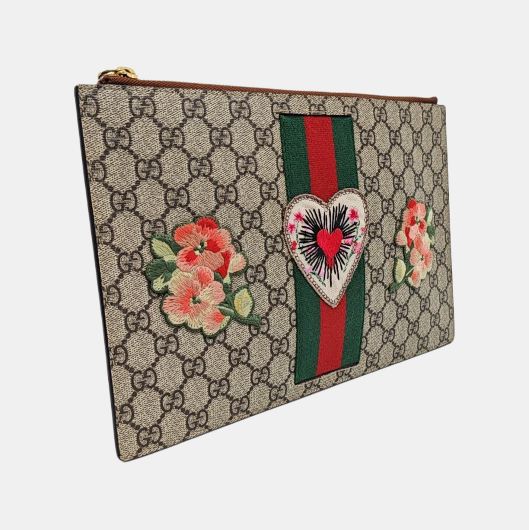 Monogram Coated Canvas Clutch Beige