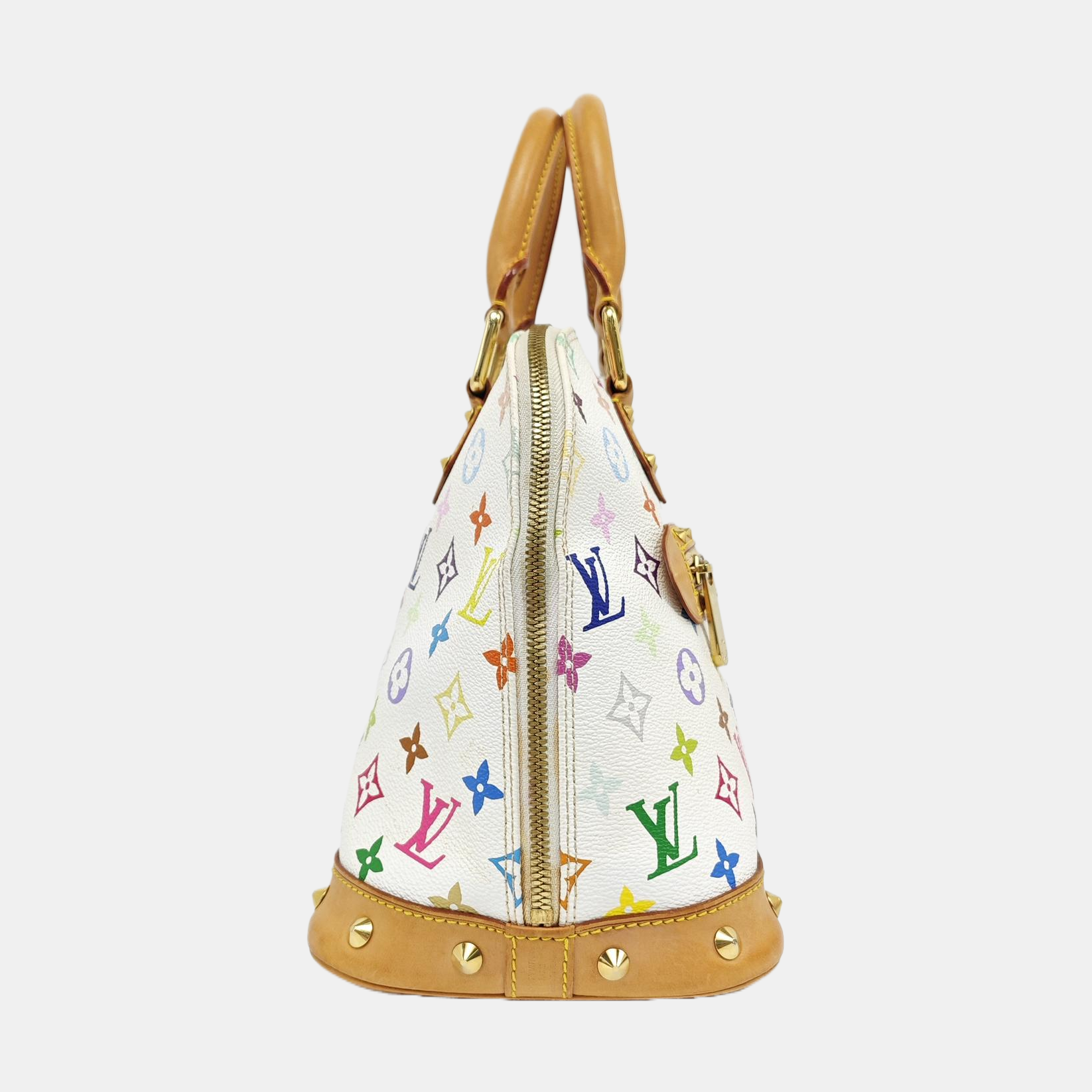 LV × TM Alma Pequeño Lona Monogram Revestida Blanca