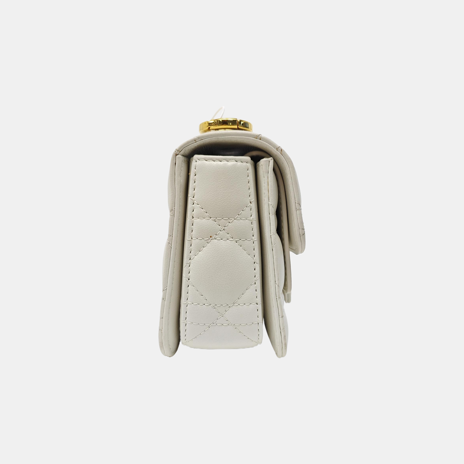 Cannage Calfskin Shoulder Bag Mini White