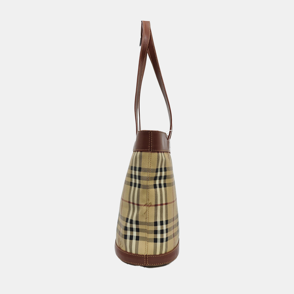 Coated Canvas Bucket Bag Beige