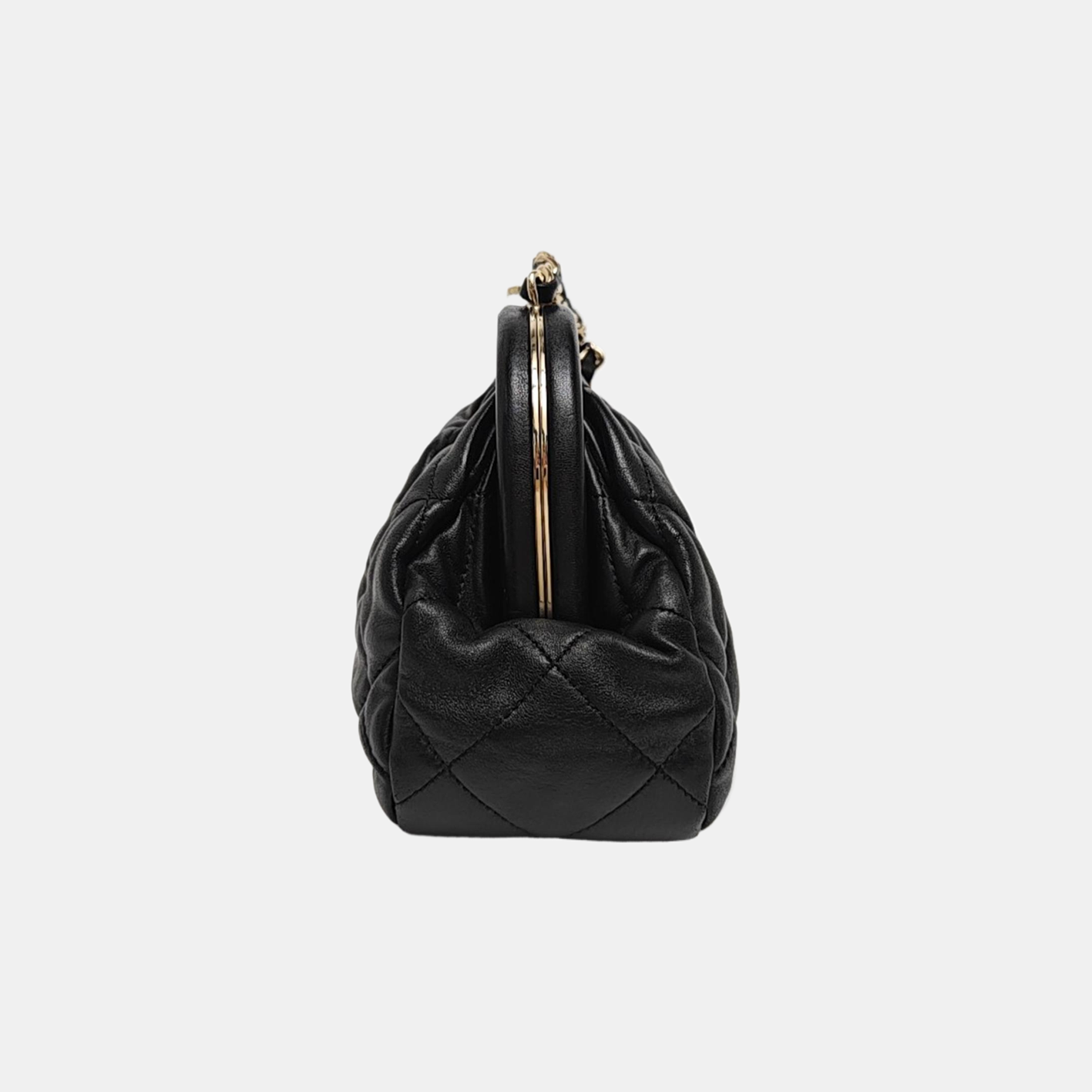 Quilted Lambskin Shoulder Bag Black