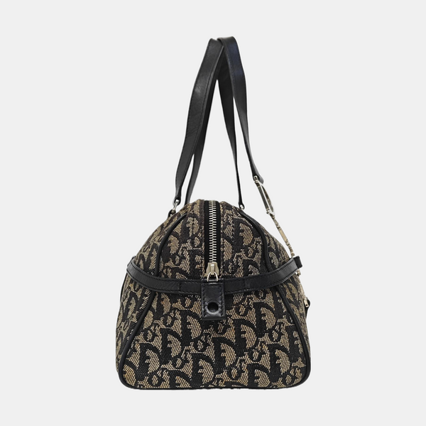 Oblique Canvas Top Handle Bag Gray