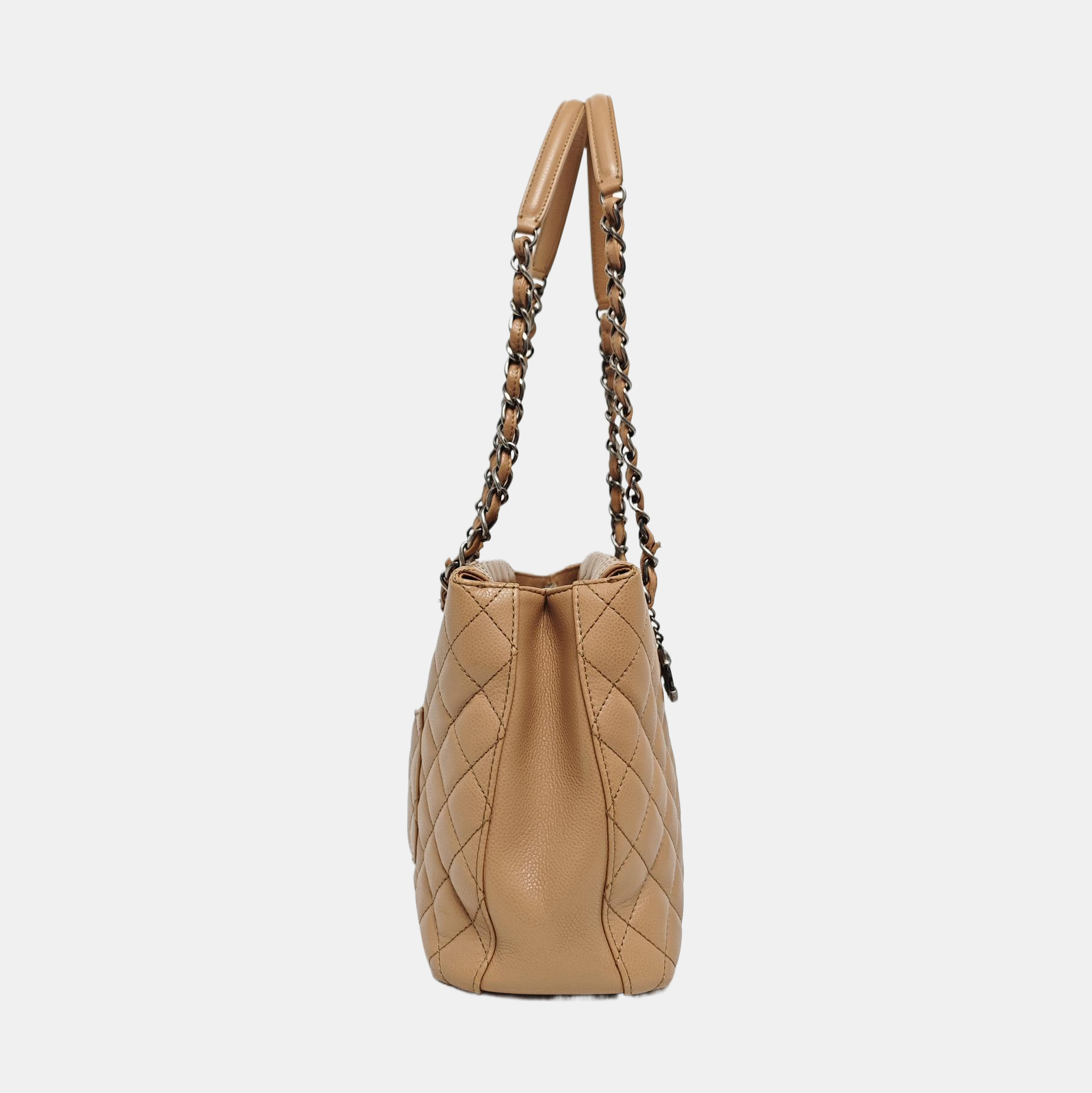 SHIVA Quilted Grained Calfskin Beige