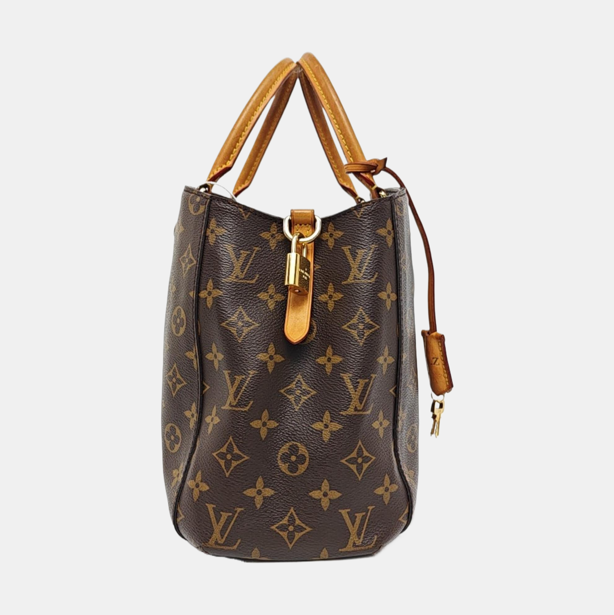 MONTAIGNE MM Monogram Coated Canvas Brown