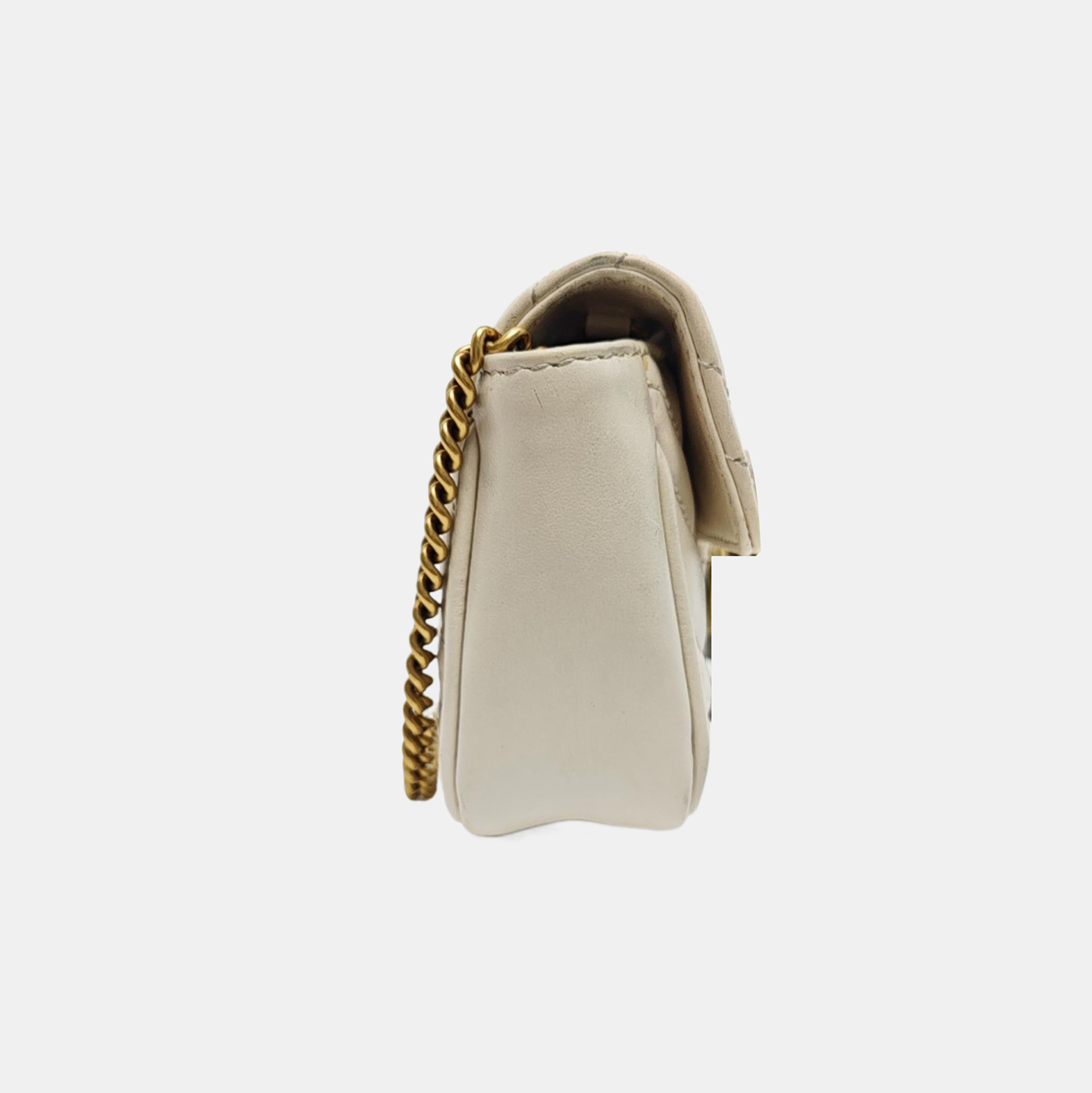 GG Marmont Mini Quilted Calfskin White