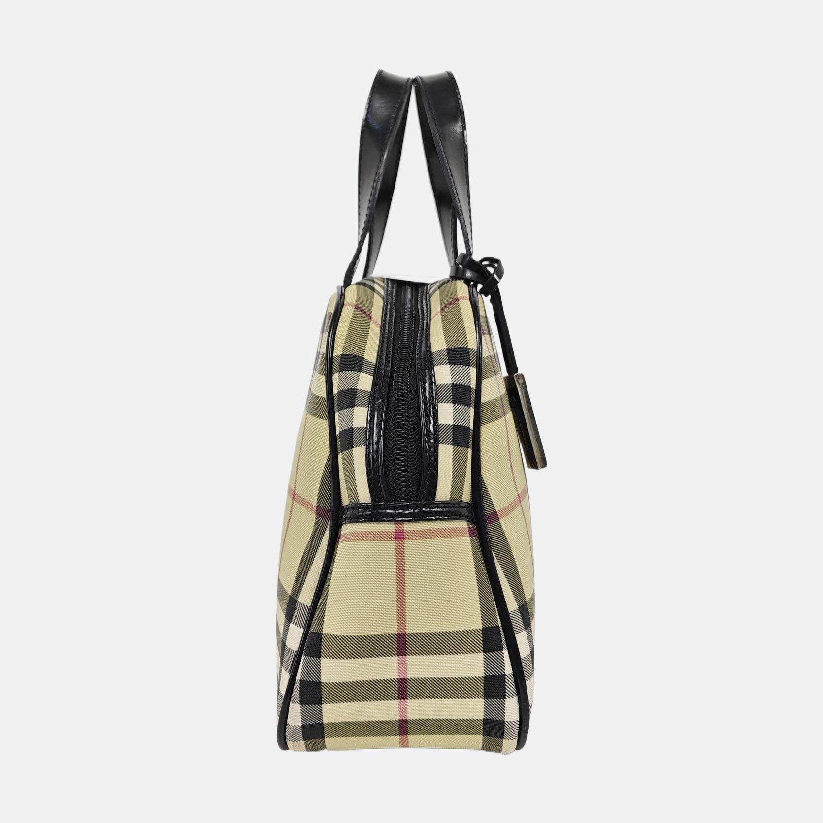 Coated Canvas Top Handle Bag Beige