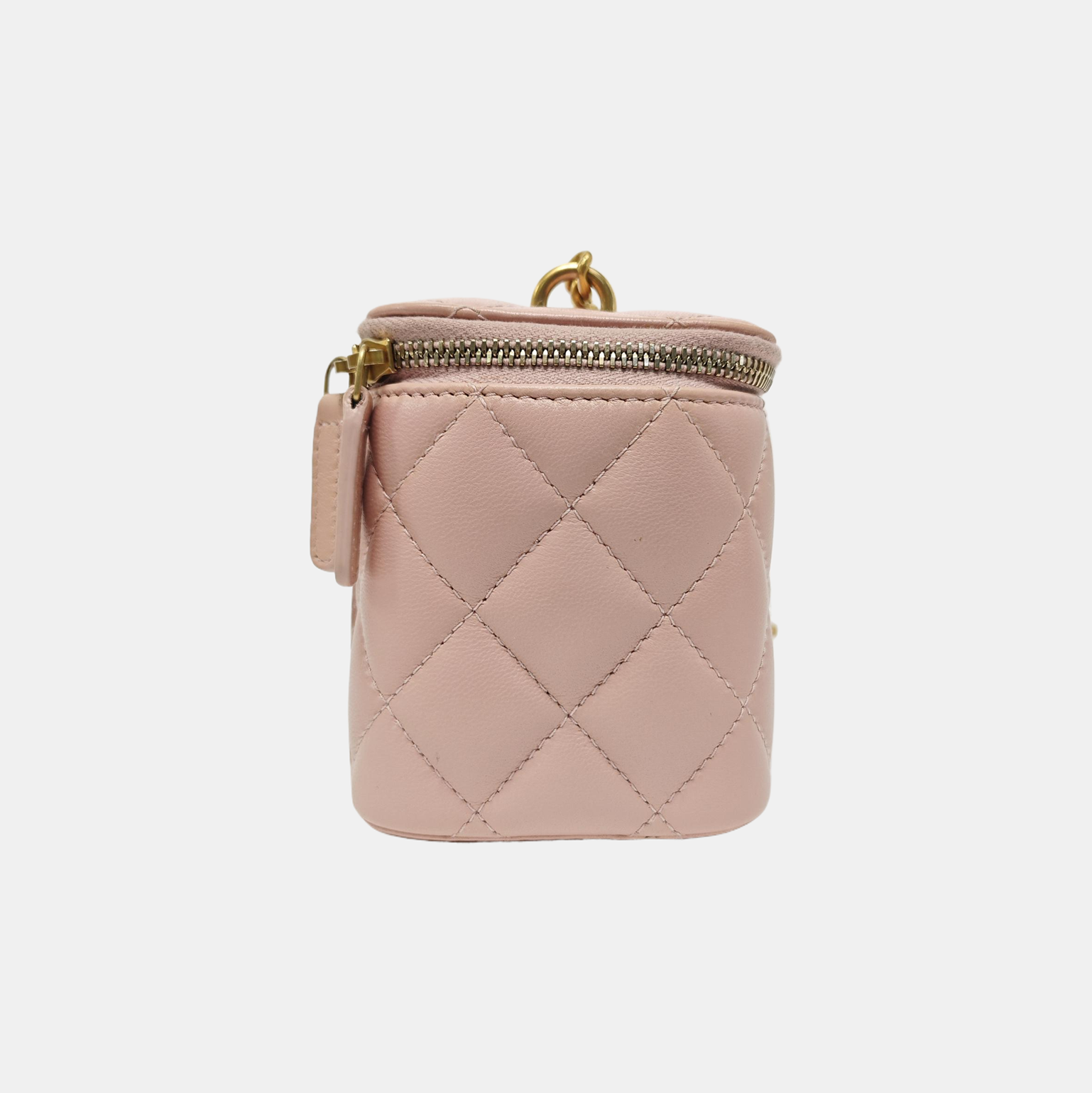 VANITY CASE Small Quilted Lambskin Pink
