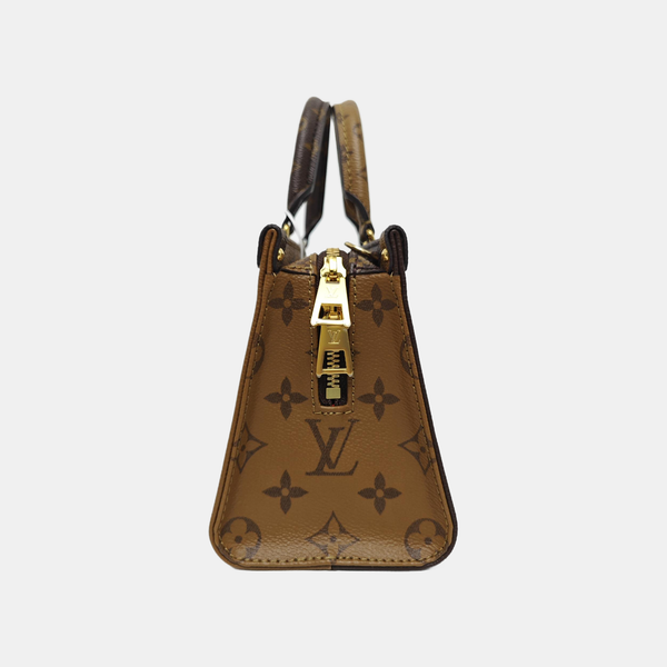 ONTHEGO EAST WEST PM Monogram Coated Canvas Brown