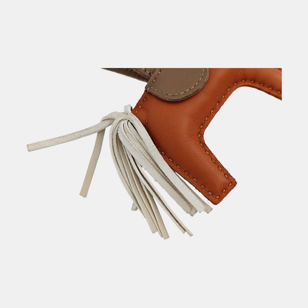 Leather Bag Charm Brown