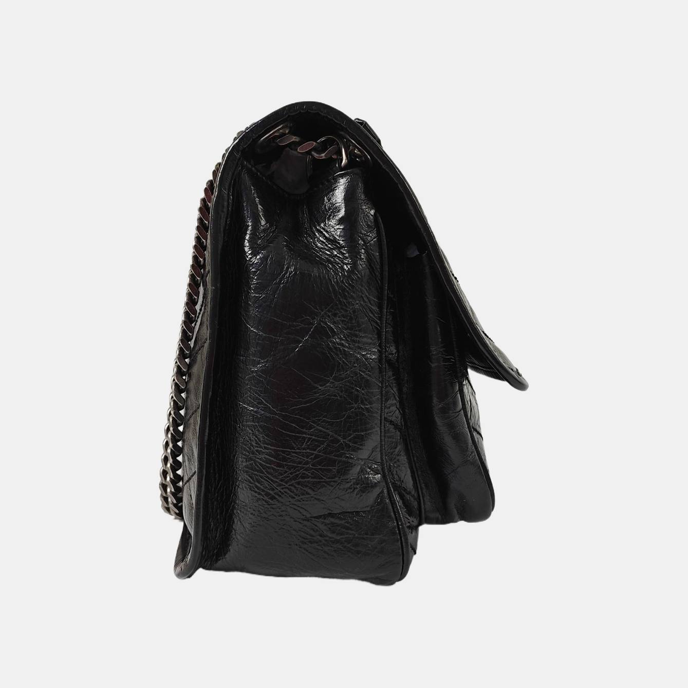 NIKI Medium Chevron Calfskin Black