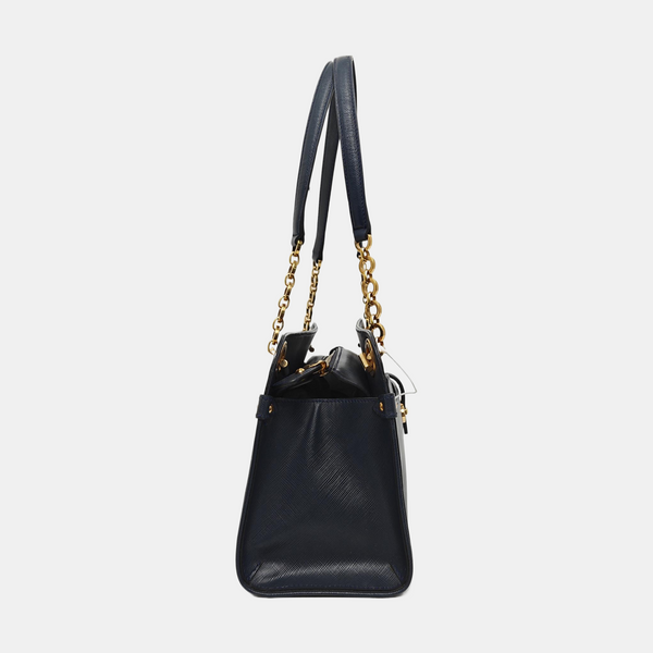 Calfskin Top Handle Bag Blue