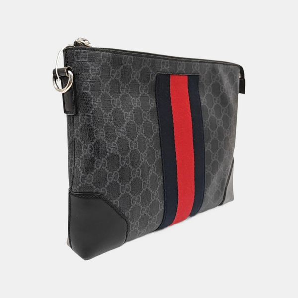 Ophidia Large Monogram Coated Canvas Gray