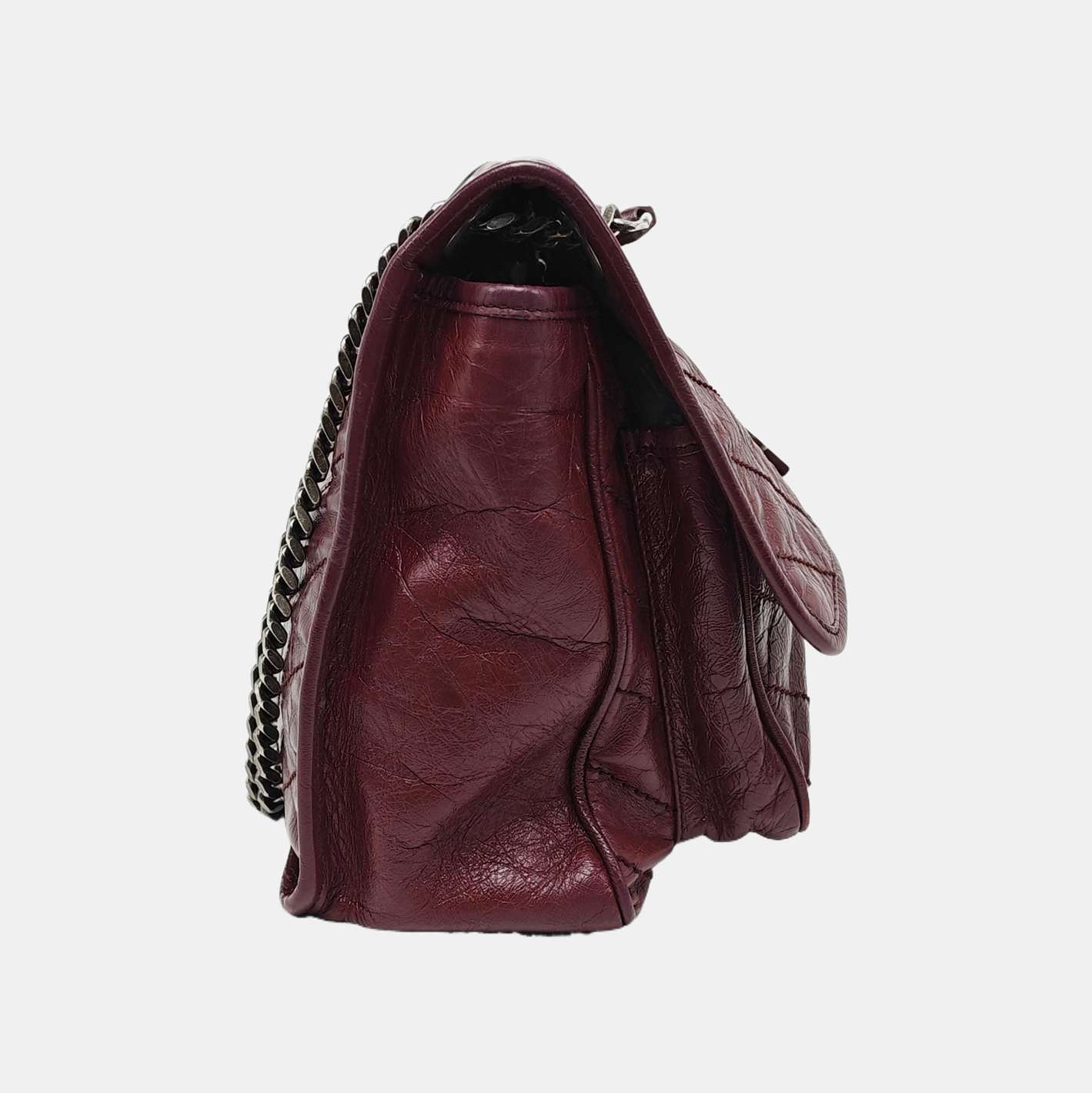 NIKI Medium Chevron Calfskin Red