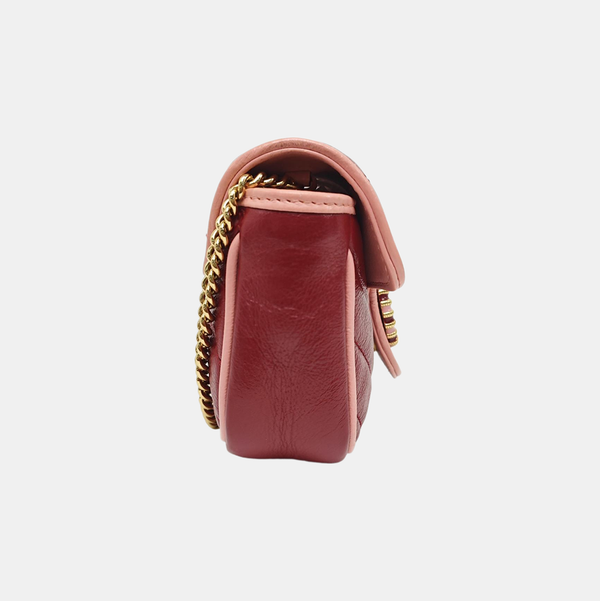 GG Marmont Super Mini Quilted Calfskin Red