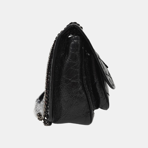 NIKI Small Chevron Calfskin Black