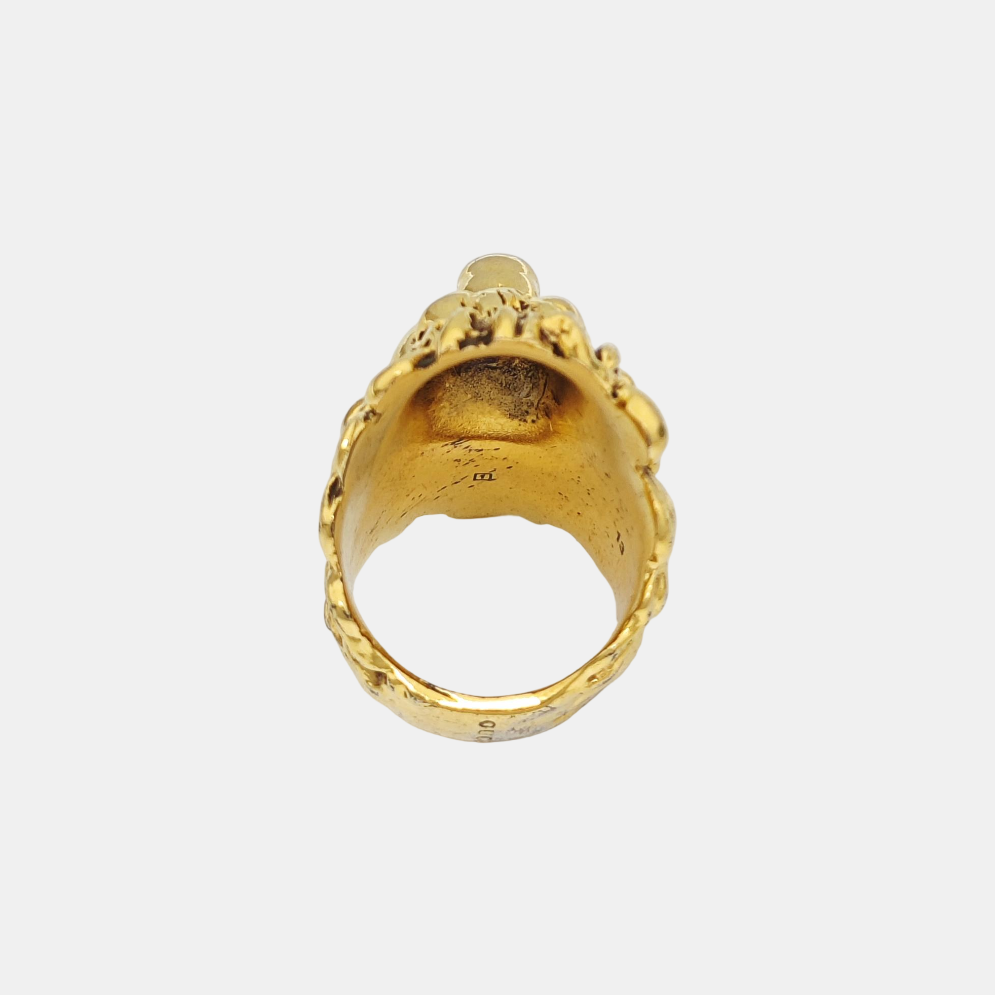 Lion Head Metal Gold Ring HK 13