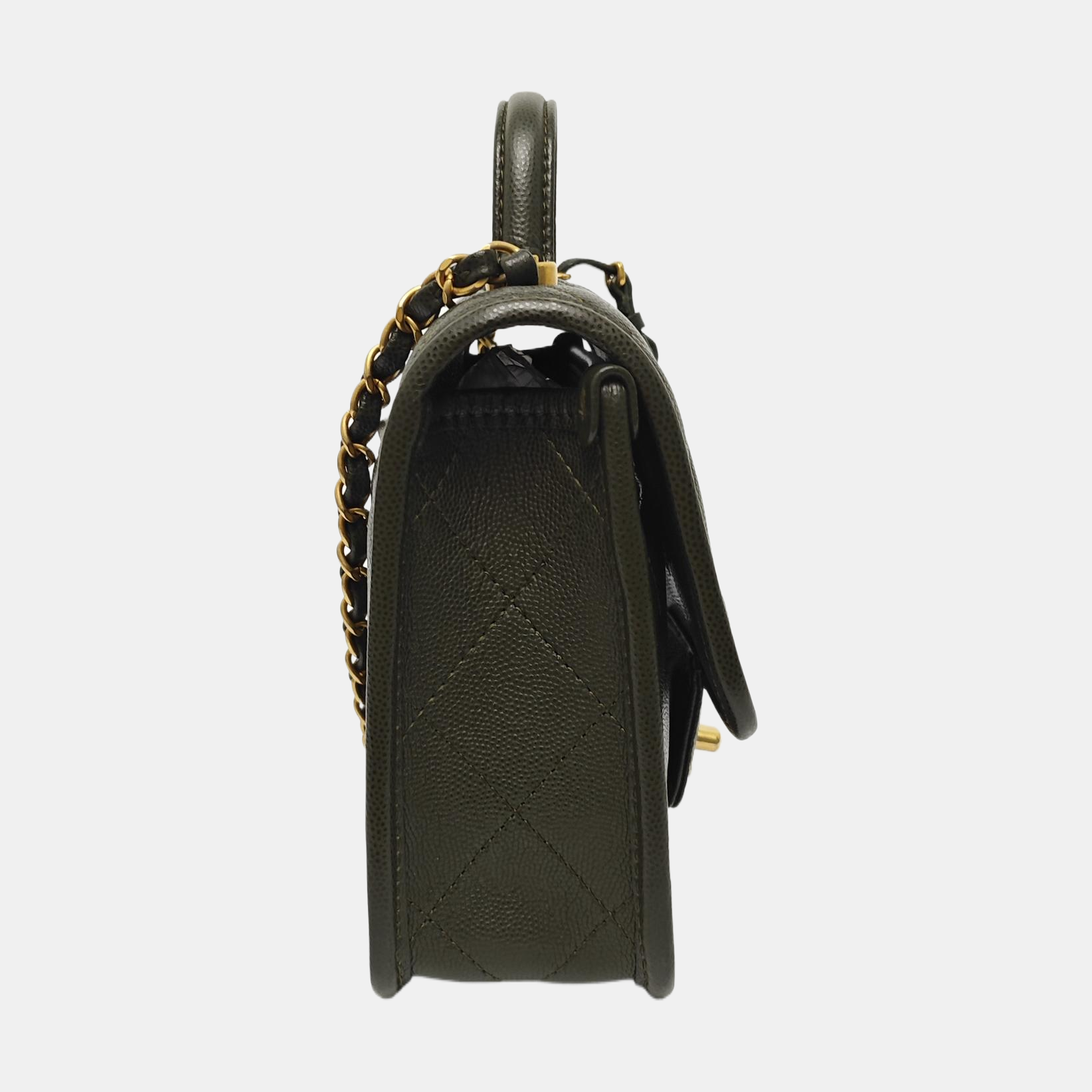 Quilted Grained Calfskin Small Green