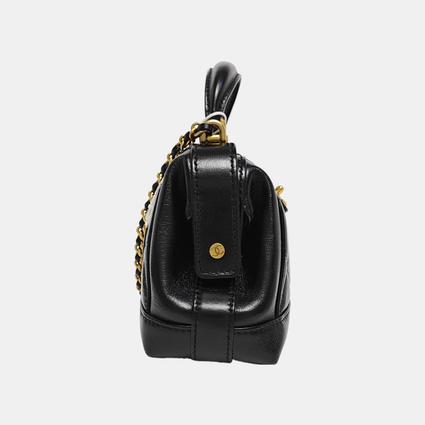 Quilted Lambskin Shoulder Bag Mini Black